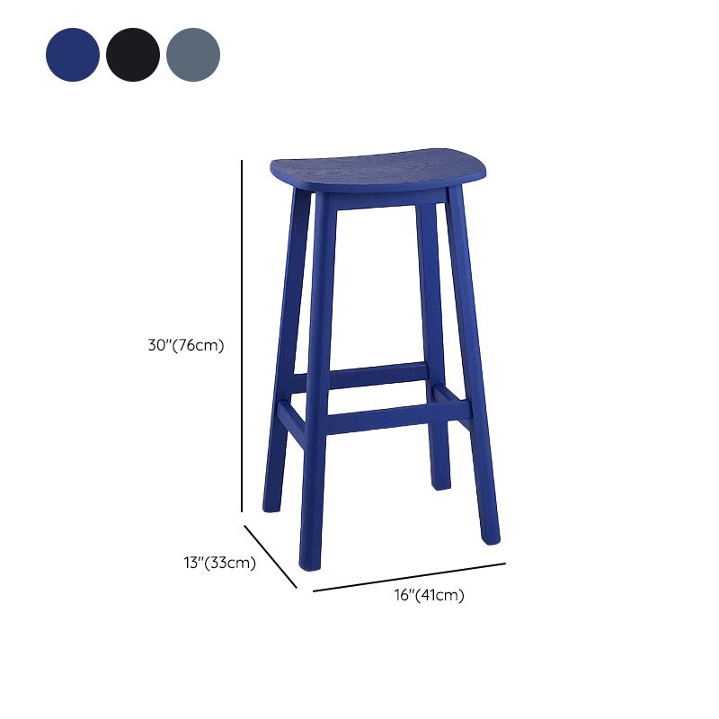 Contemporary Ash Wood Contoured Seat Indoor Armless Bar Stools