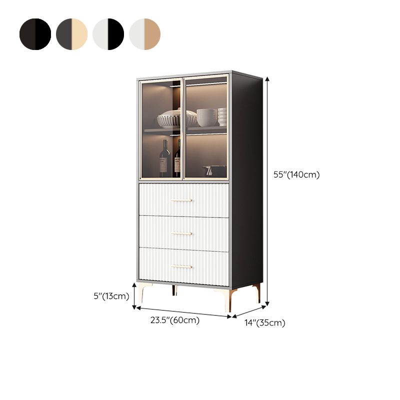 Contemporary Display Stand Faux Wood Storage Cabinet for Dining Room