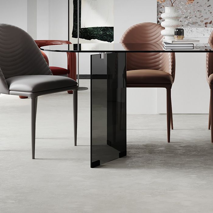 Glas zeitgenössische freie Form eines Esstischs klarer Glas für Esszimmer