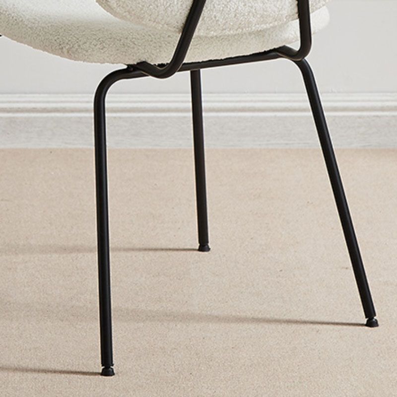 Contemporary Side Chair Open Back Metal Dining Room Chair in White