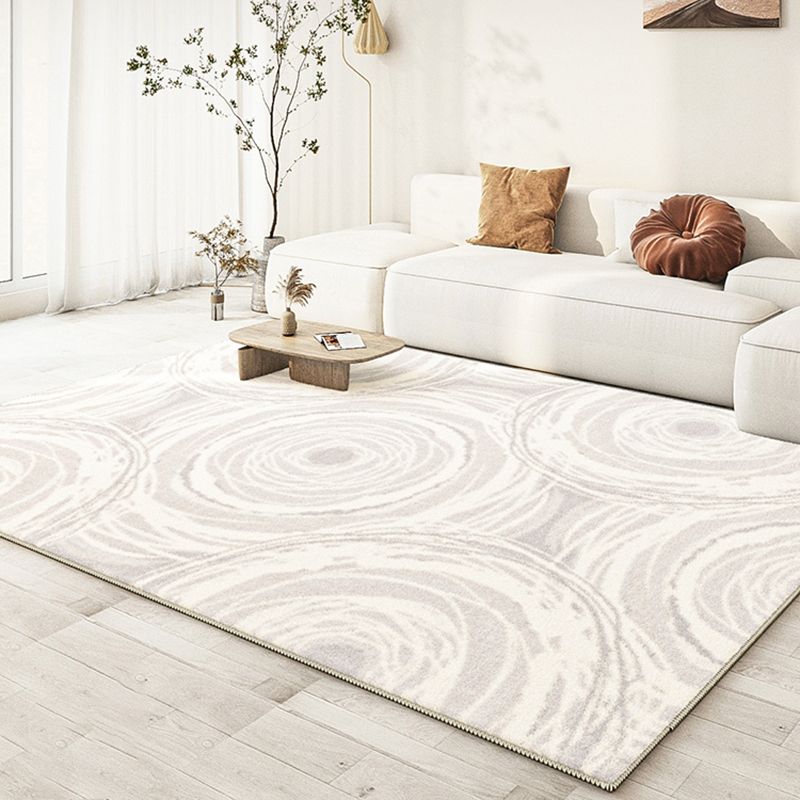 Fancy Modern Rug Grey Polyester Area Rug Geometric Print Anti-Slip Rug for Drawing Room