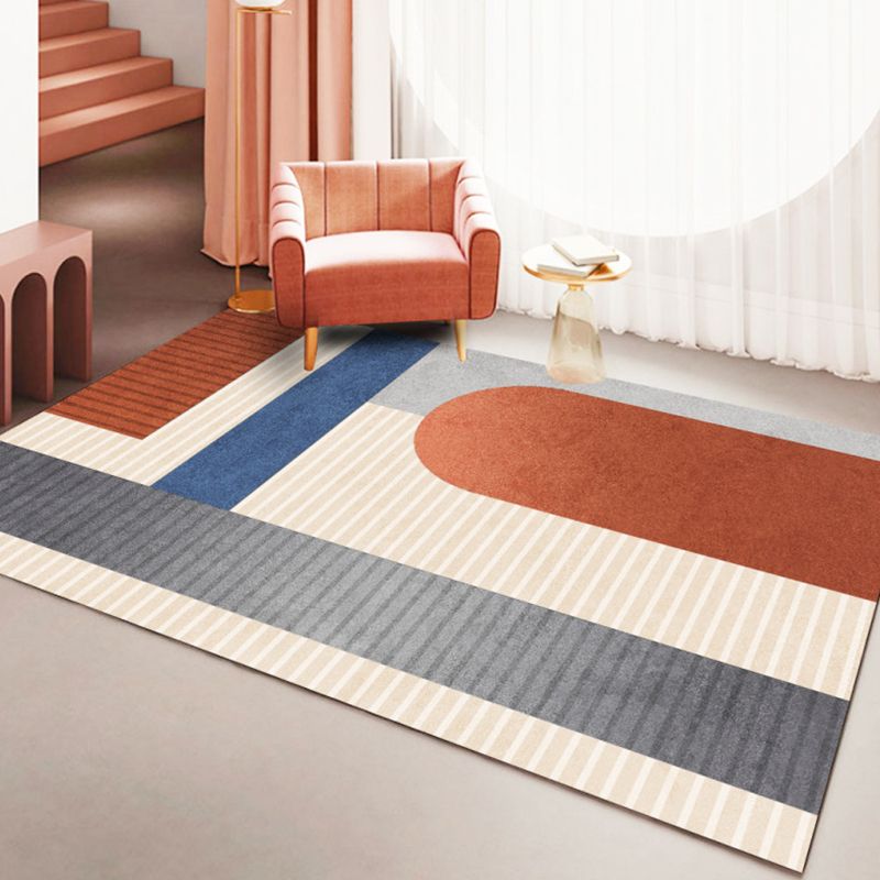 Farbblock Geometrischer Teppichbereich Teppich Polyster Haustierfreundlich Easy Care Area Teppich