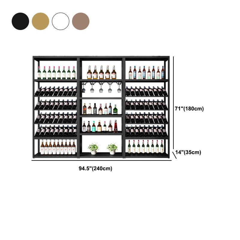 Industrial Iron Bottle Wine Rack Simple Floor Bottle Holder with Wine Storage