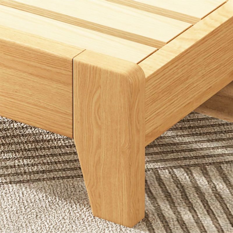 Contemporary Natural Mattress Included Solid Wood Solid Color Standard Bed