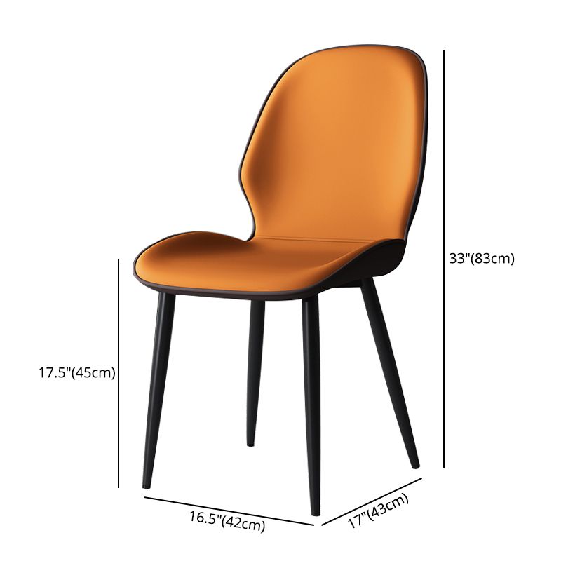 Silla lateral de cuero contemporánea para restaurante, acabado mate Parsons, silla de comedor