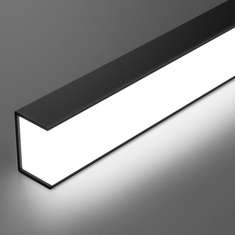 Black Modern LED Island Lighting Linear Aluminum Chandelier Light Fixture for Dining Room