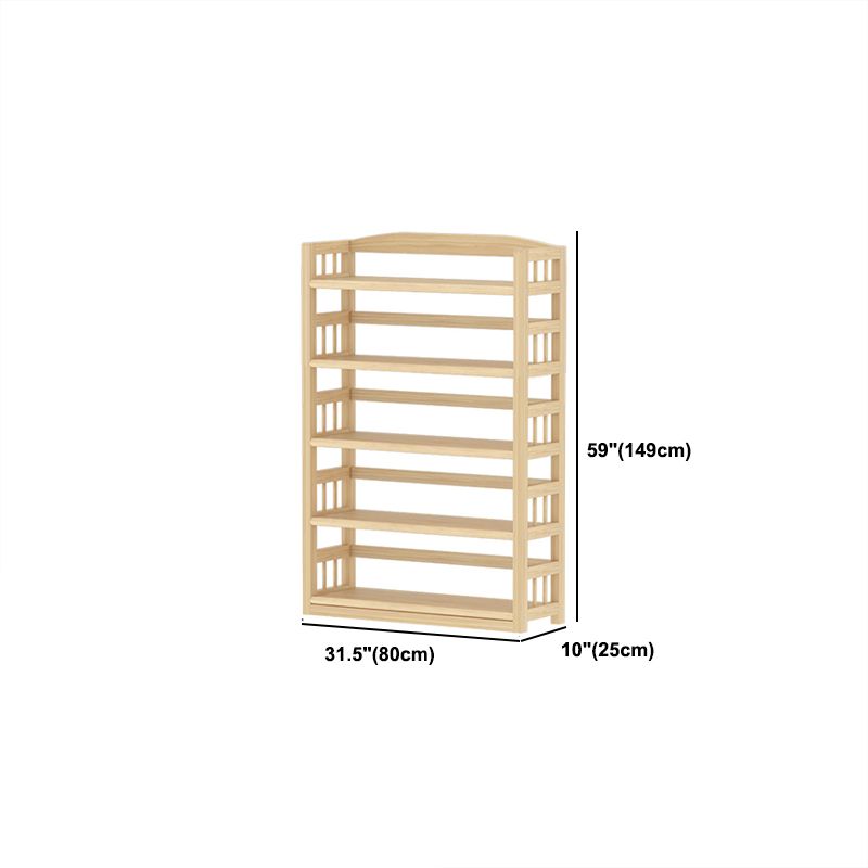 Contemporary Pine Shelf Bookcase Standard Natural Open Bookcase