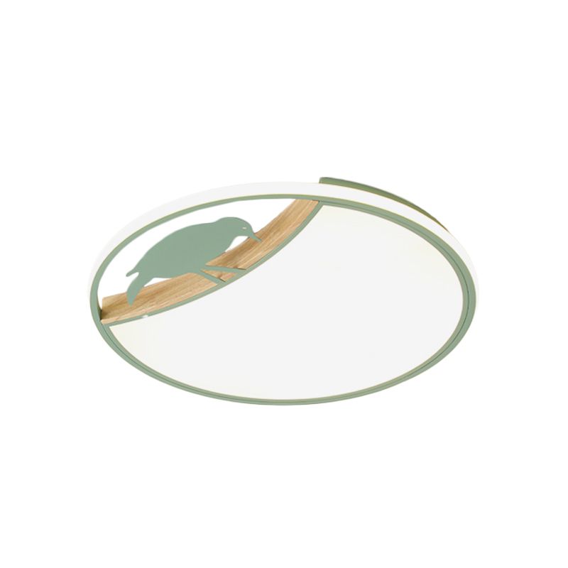 Wit/grijs/groene ronde spoeling licht armatuur Noordse LED Acryl -spoeling gemonteerde lamp met vogel deco