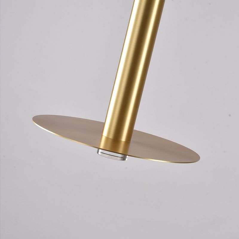 Gouden afwerking lineaire ophanging licht postmodern 1 lamp metalen hanger voor eetkamer