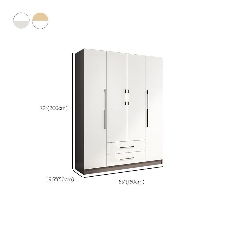 Hinged Engineered Wood Wardrobe Closet Modern Wardrobe Cabinet