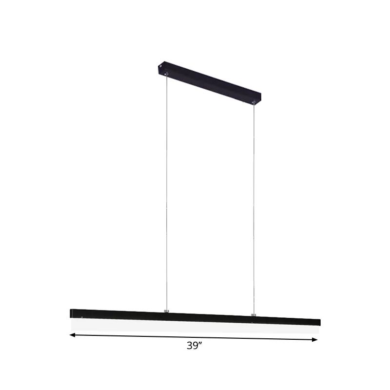 Richtige Acryl -Down -Beleuchtung Anhänger minimalistisch 23,5 "/47"/59 "L LED Schwarz hängende Lampe in warmem/weißem Licht