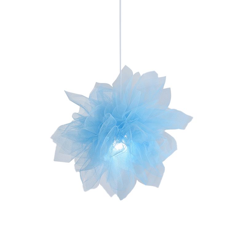 A soffitto a fiore a sospensione modernismo luce 1 luce 18 "/27" larghezza lampada a sospensione bianca/blu/rosa per camera da letto