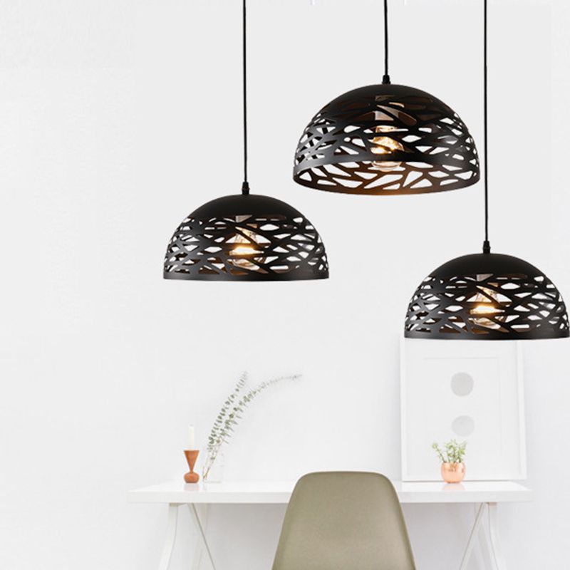 1 lampe à dôme légère suspendue plafonnier les plafonniers créatifs de luminaires de pendentif métallique industriel pour le restaurant