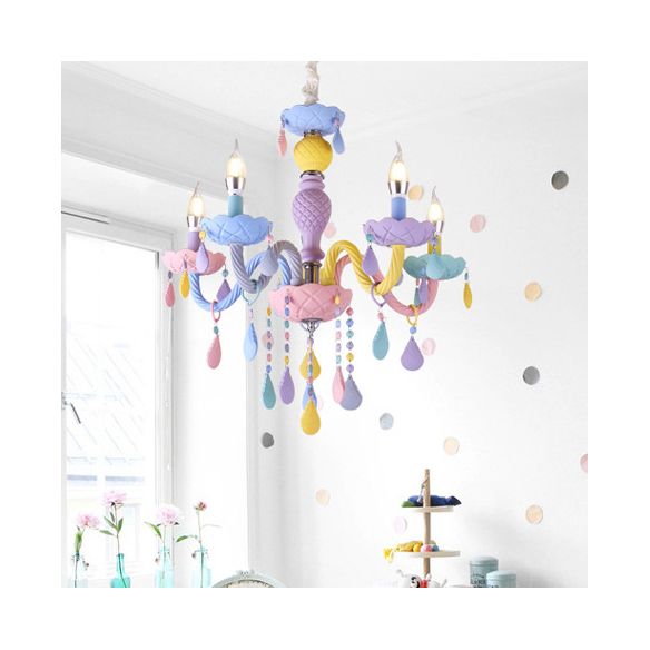 Bunte Metall Kronleuchter anheizt helle gebogene Arme moderne Stil Multi -Lichter -Federung Licht