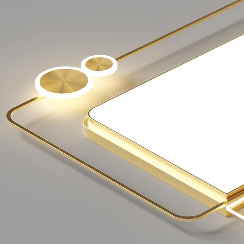 Modern Creative LED Feather Ceiling Light Wrought Iron Geometric Flush Mount with Acrylic Shade