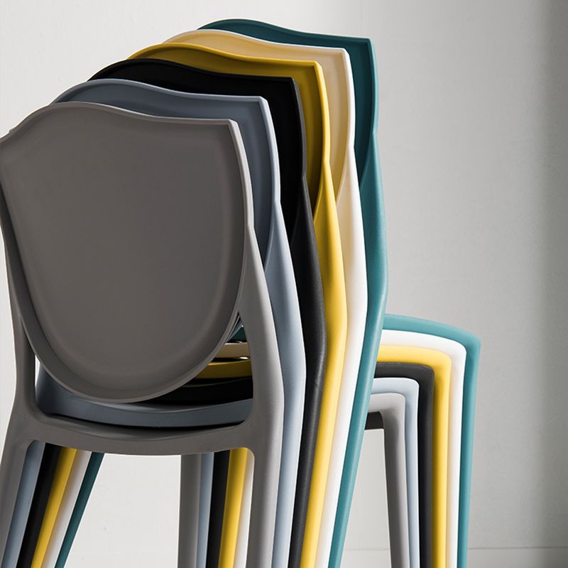 Nordic Armless Side Chairs Open Back Chairs with Plastic Legs for Home Use