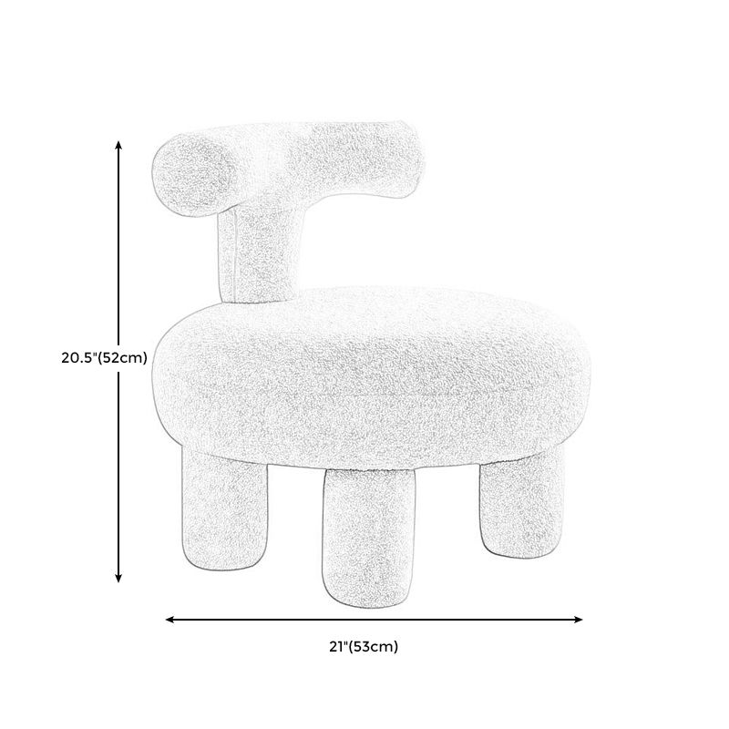 Wool Chair Armless Parsons Chair Fixed Back Chair for Living Room
