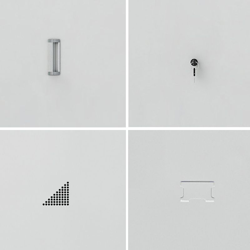 Contemporary Interior Storage Cabinet Gray Cabinet with Metal Door