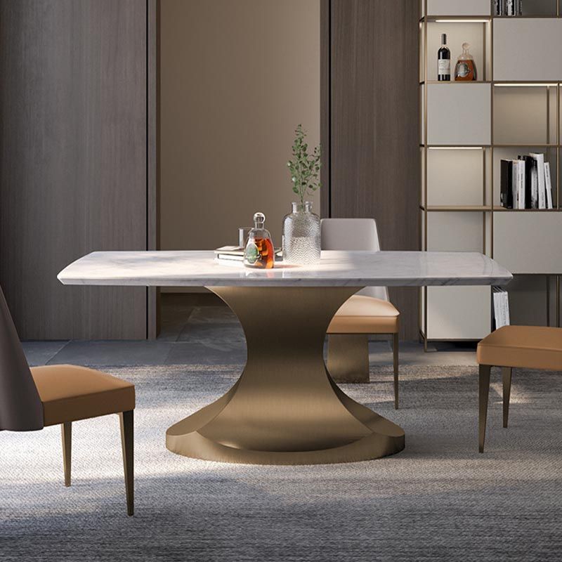 Designer Style Marble Top Dining Set Rectangle 1/4/5 Pieces Dining Room Table Set