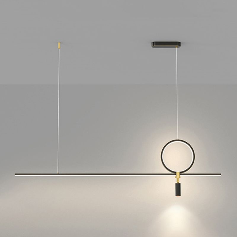 Minimalist Hanging Island Light Metal LED Hanging Lighting Fixture for Sitting Room