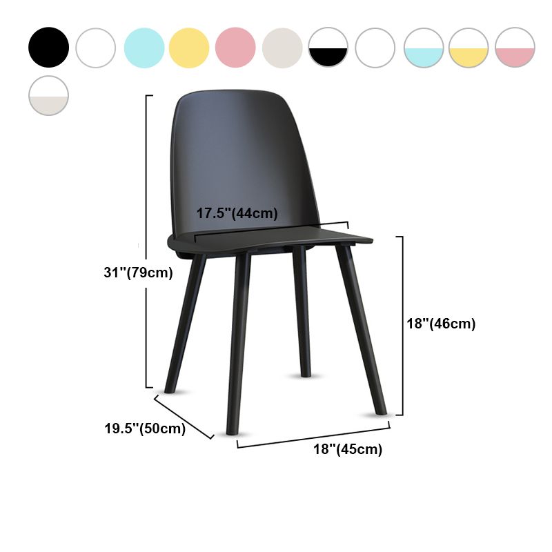 Glam Style Side Chair Plastic Indoor Dining Chair (Set of 2)