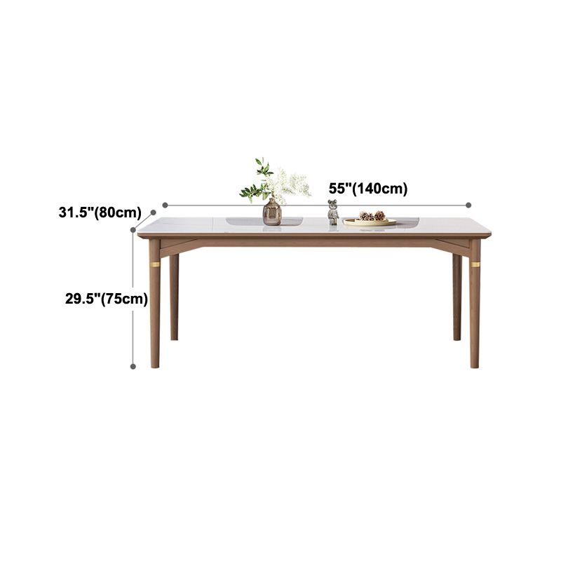 1/4/5/6/7 Pieces Table Furniture Set Sintered Stone Dining Room Set with Wooden Legs