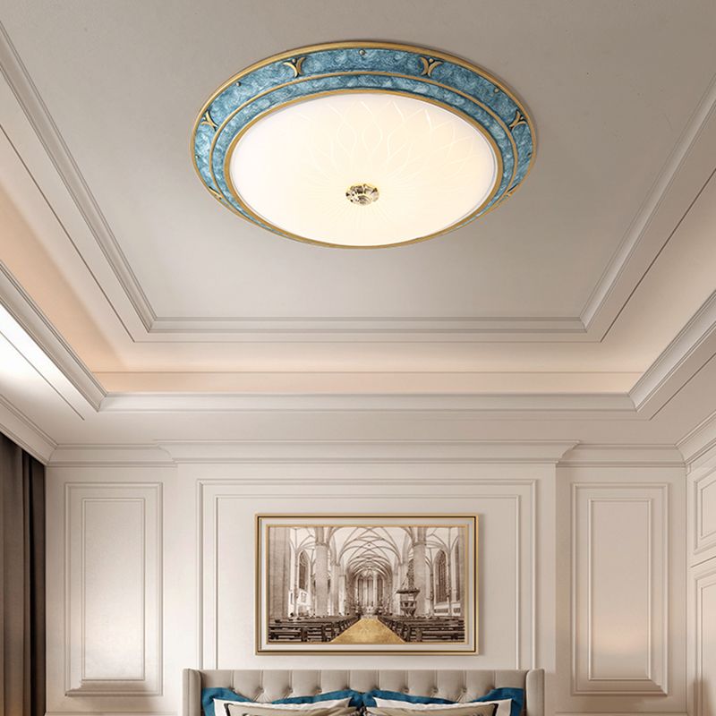 Dome Shade Aisle Corridor Ceiling Mount Light American Country Style LED Flush Mount Light