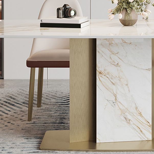 Luxurious Sintered Stone Top Dining Set Rectangle 1/4/5/7 Pieces Dinette Table Set