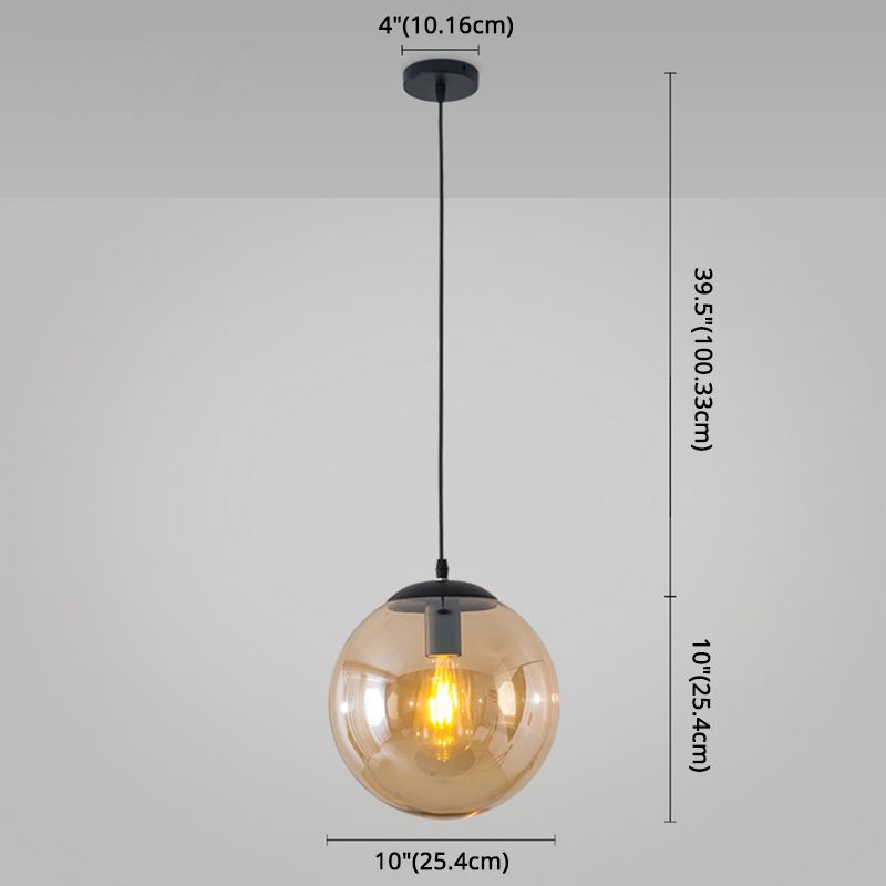 Minimaliste moderne à 1 lampe à la lumière Lumière Bubble Boule de verre transparent Lumière suspendue avec 39 "fil suspendu