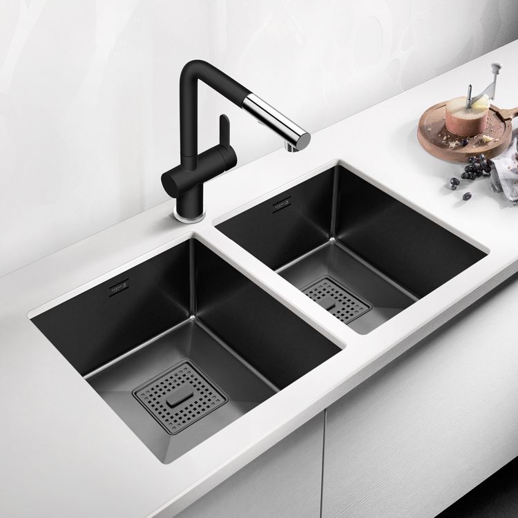 Contemporary Style Kitchen Sink Stainless Steel Overflow Hole Design Kitchen Sink