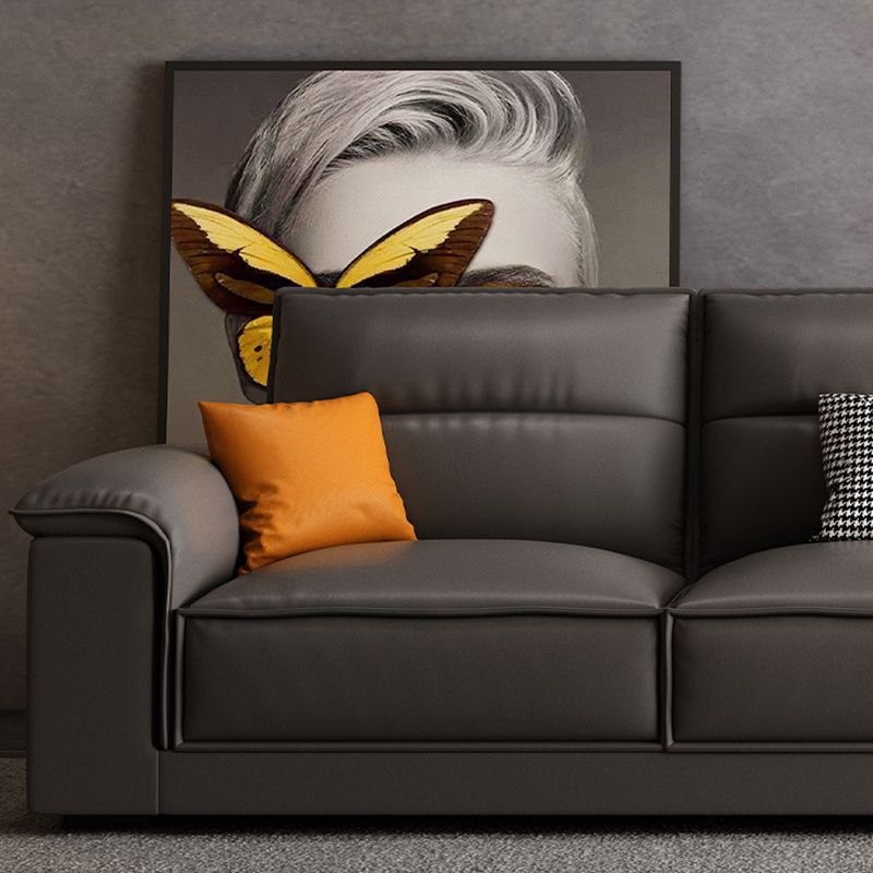 70.87" Faux Leather Pillow Top Arm Sectionals - Grey Sectional Couch