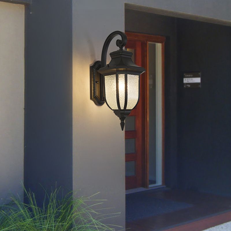 Contemporary Wall Sconce Water Glass Outdoor Wall Light Fixture for Courtyard