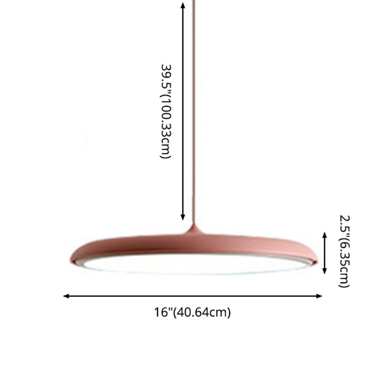 Disque 24W Disc Lights Hanging Macaroon Nordic Style Metal 1 Light Pendant Lightture