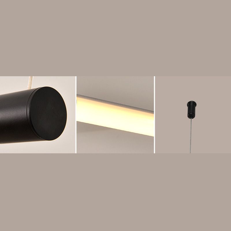 Metal Tube Shaped Led Pendent in Modern Style 30W Led Suspended Lights for Office Conference Room