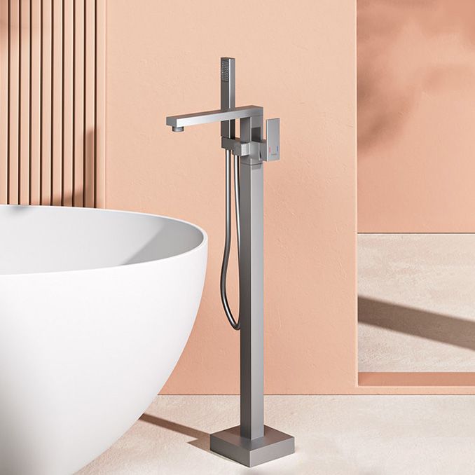 Modern High Arc Bathtub Faucet Metal Single Handle Tub Faucet Trim