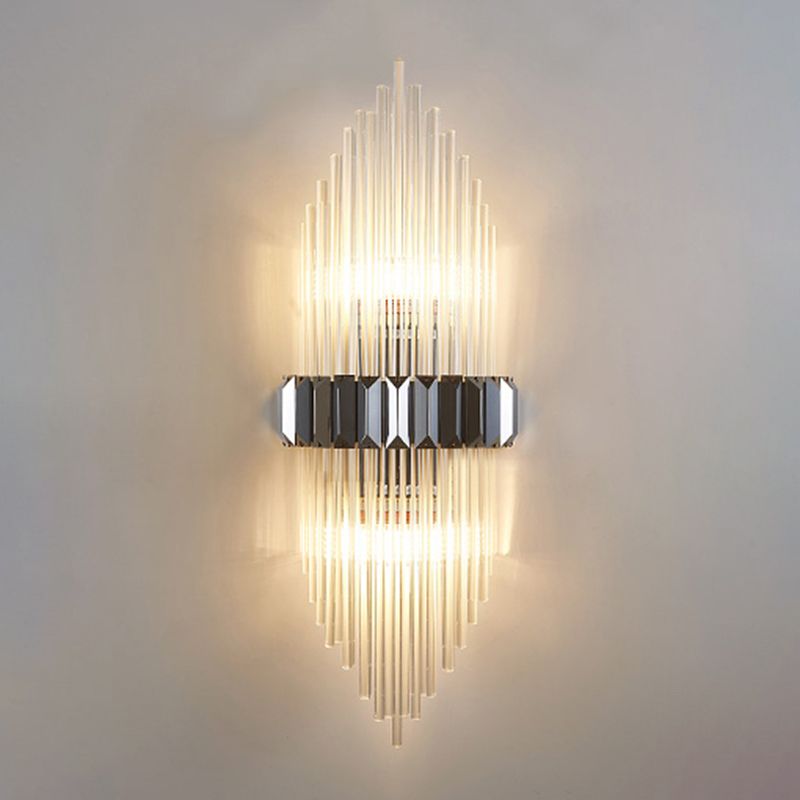 Crystal Geometric Shape Wall Light Modern 2-Lights Wall Light Sconce