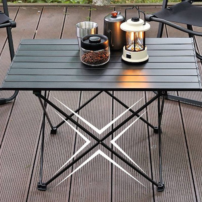 Industrial Style Patio Table Outdoor Rectangular Metal Camping Table