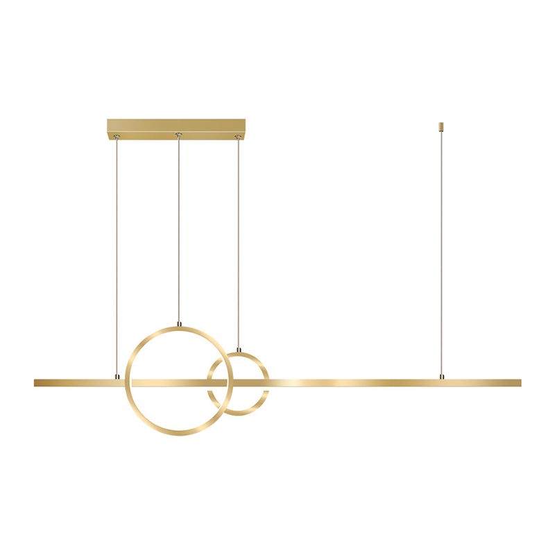 Post Modern LED Kitchen Island Fixture in Gold Linear Ceiling Pendant Lighting