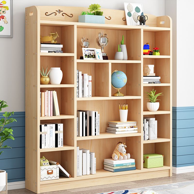 Scandinavian Natural Standard Bookshelf Pine Wood Vertical Bookcase