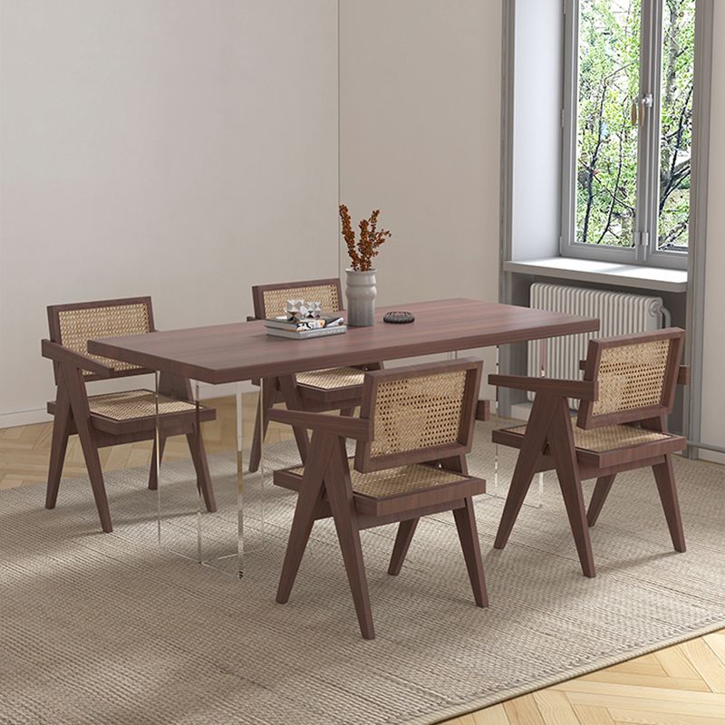 Rectangle Dining Set 1/4/5 Pcs Modern Solid Wood Dining Table and Chairs