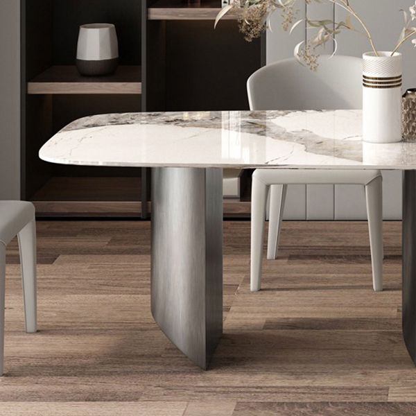 Metal Mesa Rectangular de Luxury Metal Mesa de interior de piedra sinterizada para cocina y comedor