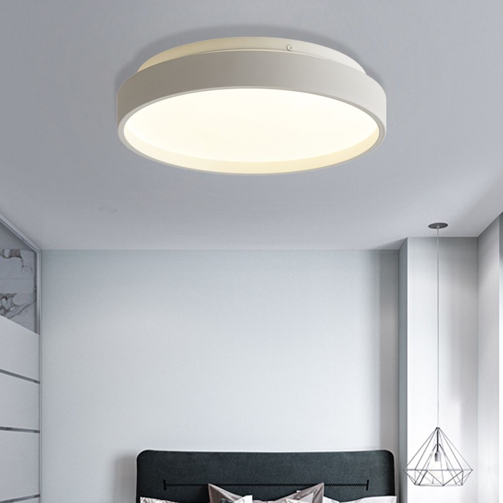 12"/18" Round Flush Light Modern Acrylic 1 Light Flush Mount Ceiling Light in Coffee Bronze/Gold/White for Indoor