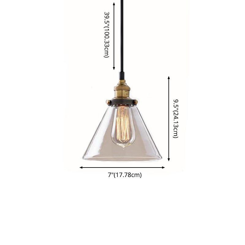 1 luminaire de suspension en verre industriel léger léger pour restaurant