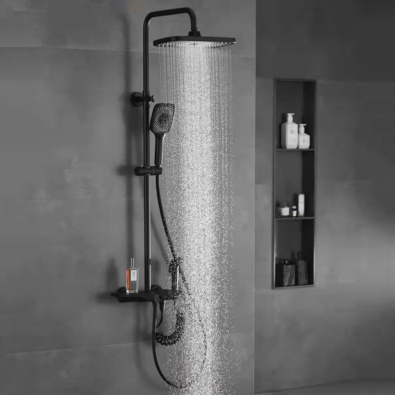 Wall Mounted Shower Metal Shower Faucet Arm Shower System with Slide Bar