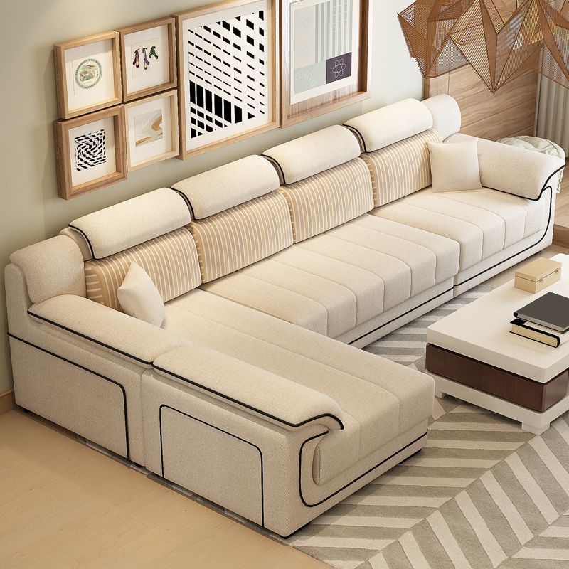 Scandinavian Reversible Velvet Sectional with Pillow Top Arm