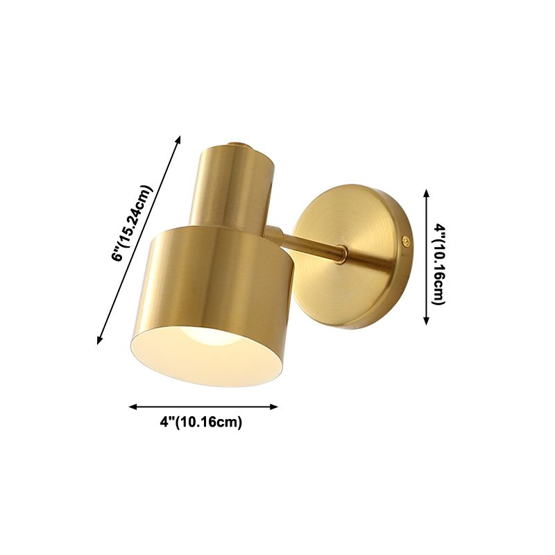 Geometric Metal Mirror Wall Lighting Modern Single Light Wall Mounted Lighting in Brass