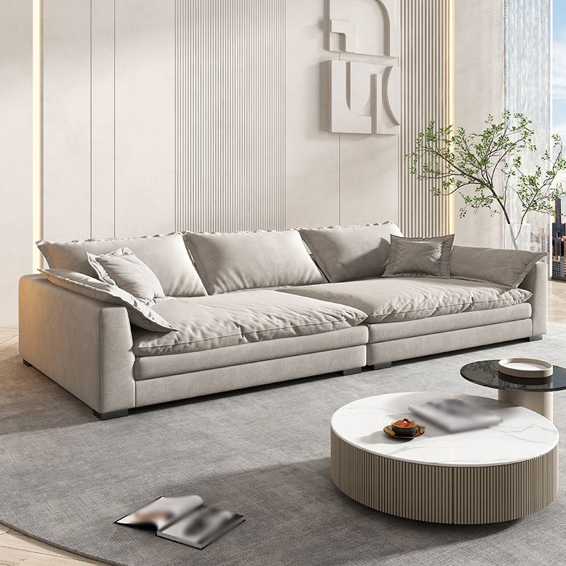 Slipcovered Stationary Down Fill Cushions Pillow Top Arm Seating
