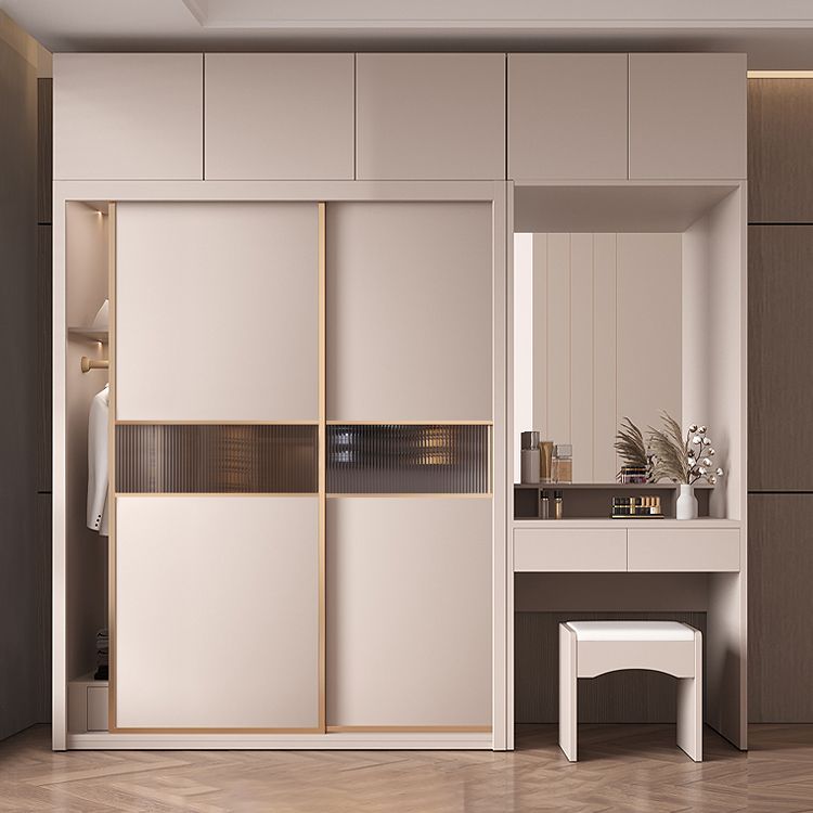 Sliding Wardrobe Armoire with Shelves Contemporary Wardrobe Cabinet