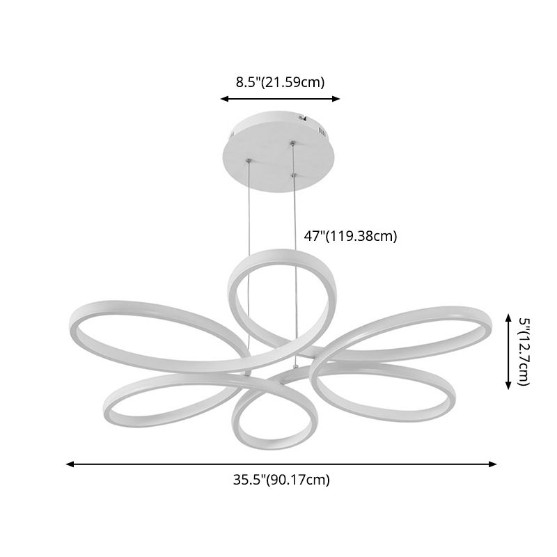 Wit LED lineair hanglampje in moderne creatieve stijl smeedijzeren hangende lamp met acrylschaduw