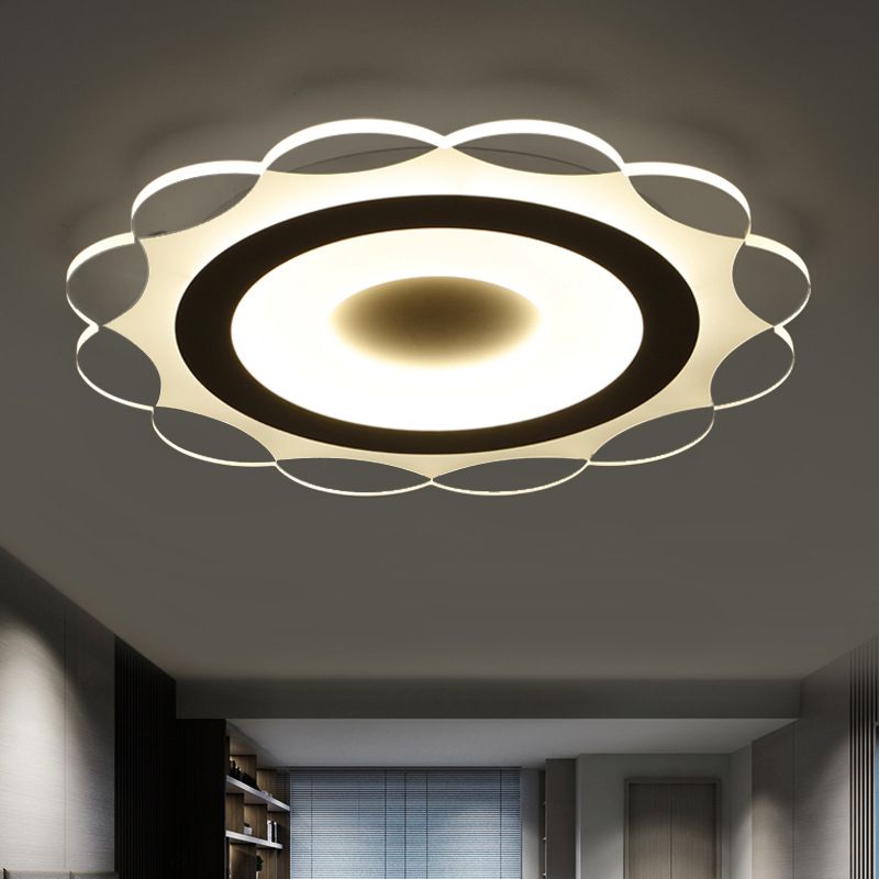 Acrylic Bloom Ceiling Flush Mount Light Simplicity White LED Flushmount Lighting in Warm/White Light, 16.5"/24.5"/31" Wide